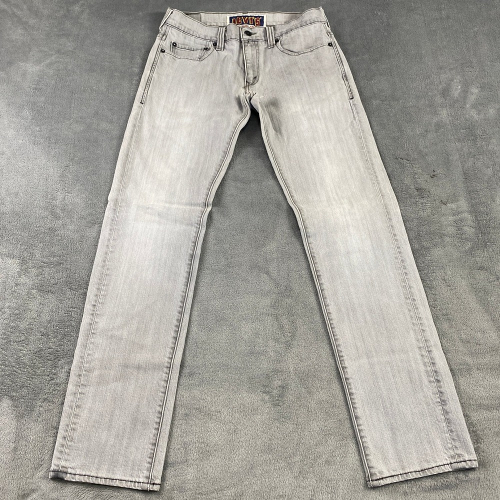 VTG Levis 511 Skinny Jeans Light Grey Mens W32 L32‎ Cotton Spandex The Original
